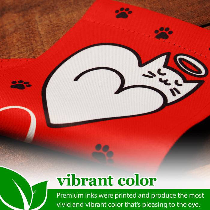 G128 Garden Flag & Stand Forever in My Heart Cozy Cat Memorial 4"x8" Blockout Fabric