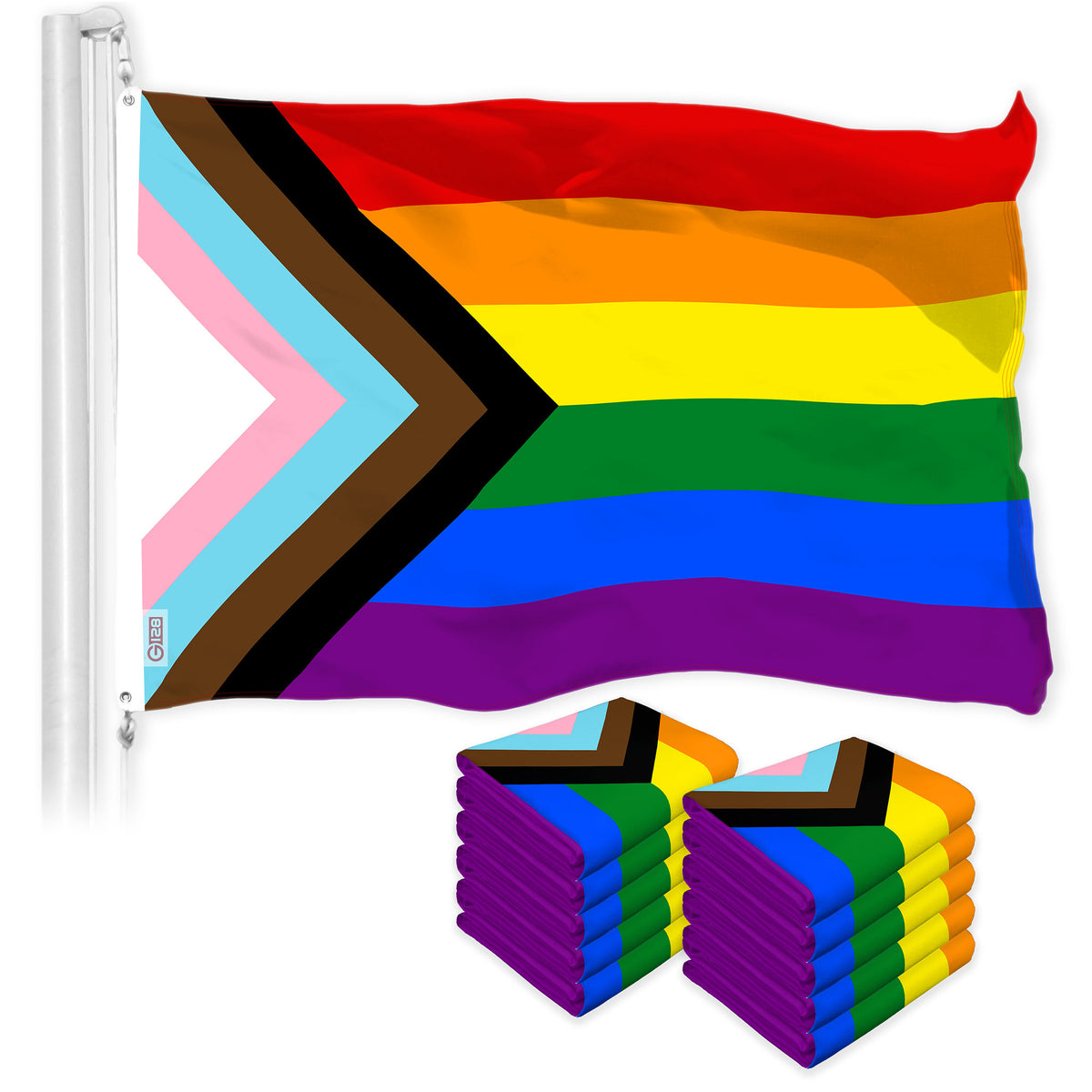 LGBT Progress Rainbow Pride Flag | 3x5FT | G128 10 Pack — G128store.com