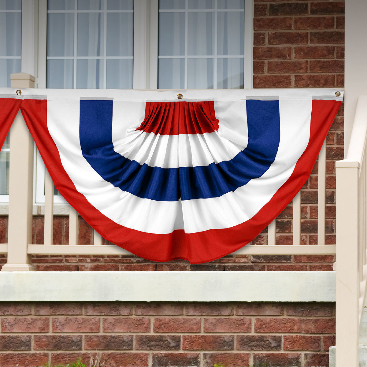 G128 American USA No Stars Pleated Fan Flag | 3x6 Ft | Printed 150D Po ...