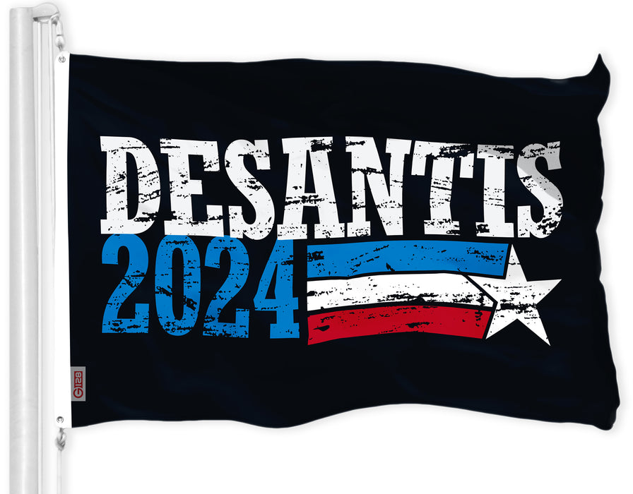 G128 DeSantis Election 2024 Flag | 3x5 Ft | LiteWeave Pro Series Printed 150D Polyester |Election Flag, Indoor/Outdoor, Vibrant Colors, Brass Grommets, Thicker and More Durable Than 100D 75D Polyester