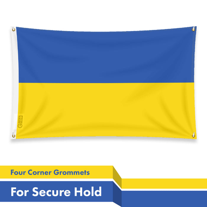 G128 5 Pack: Ukraine Ukrainian Flag | 3x5 Ft | LiteWeave Pro Series Printed 150D Polyester, 4 Corner Brass Grommets | Country Flag, Vibrant Colors, More Durable Than 100D 75D Polyester