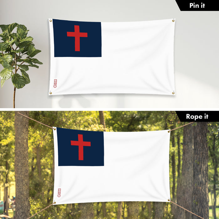 G128 10 Pack: Christian Flag | 3x5 Ft | LiteWeave Pro Series Printed 150D Polyester, 4 Corner Brass Grommets | Religious Flag, Vibrant Colors, Perfect For Balcony, More Durable Than 100D 75D Polyester