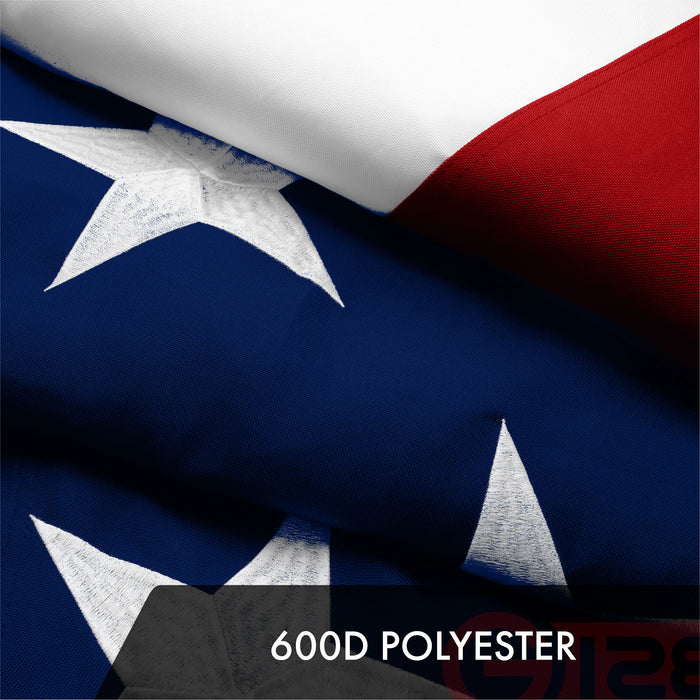 G128 3 Pack: American USA Flag | 30x50 Ft | ToughWeave Series Embroidered 600D Polyester | Country Flag, Embroidered Stars, Sewn Stripes, Indoor/Outdoor, Brass Grommets