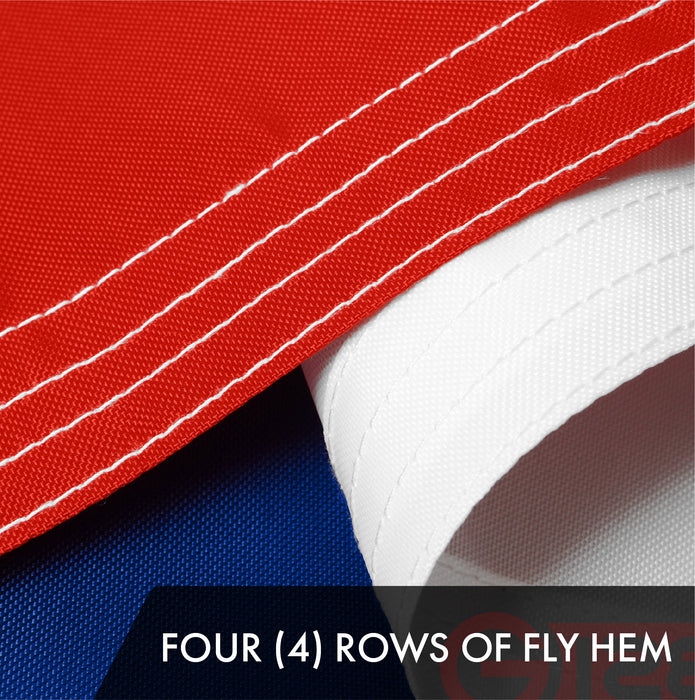 G128 5 Pack: Chile Chilean Flag | 3x5 Ft | ToughWeave Series Embroidered 300D Polyester | Country Flag, Embroidered Design, Indoor/Outdoor, Brass Grommets