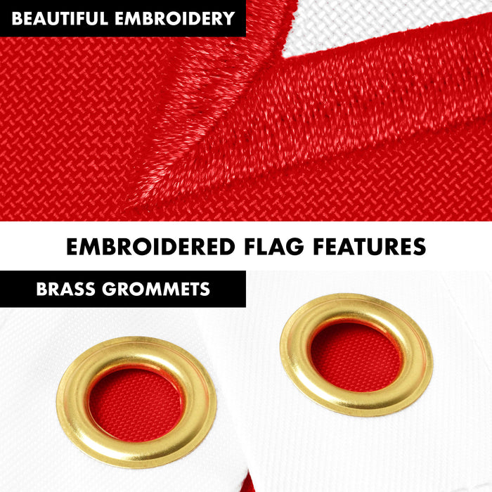 G128 Combo Pack: 6 Ft Tangle Free Aluminum Spinning Flagpole (Silver) & Alabama AL  3x5 Ft, ToughWeave Series Embroidered 300D Polyester | Pole with Flag Included