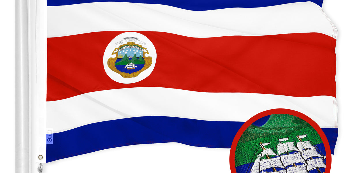Costa Rica Flag 2x3 Feet - Polyester Banner With Grommets For Indoor/Outdoor Display, 24x36 Inches - View #3