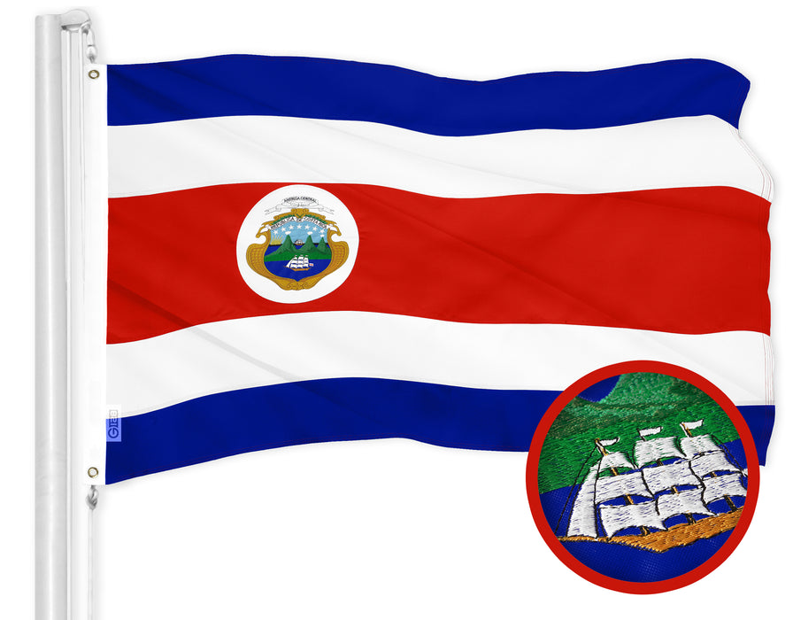 G128 Combo Pack: American USA Flag 3x5 Ft  Costa Rica Costa Rican Fla — 