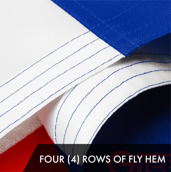 G128 Combo Pack: American USA Flag 3x5 Ft & Cuba Cuban Flag 3x5 Ft | Both ToughWeave Series Embroidered 300D Polyester, Embroidered Design, Indoor/Outdoor, Brass Grommets