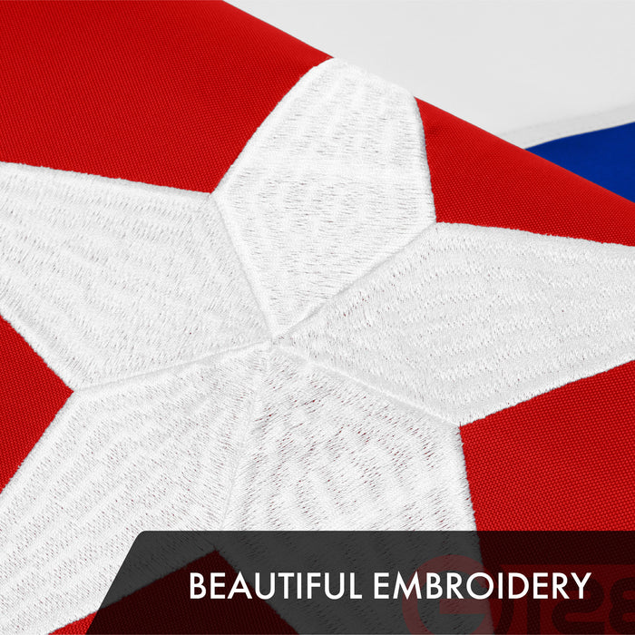 G128 2 Pack: Cuba Cuban Flag | 3x5 Ft | ToughWeave Series Embroidered 300D Polyester | Country Flag, Embroidered Design, Indoor/Outdoor, Brass Grommets