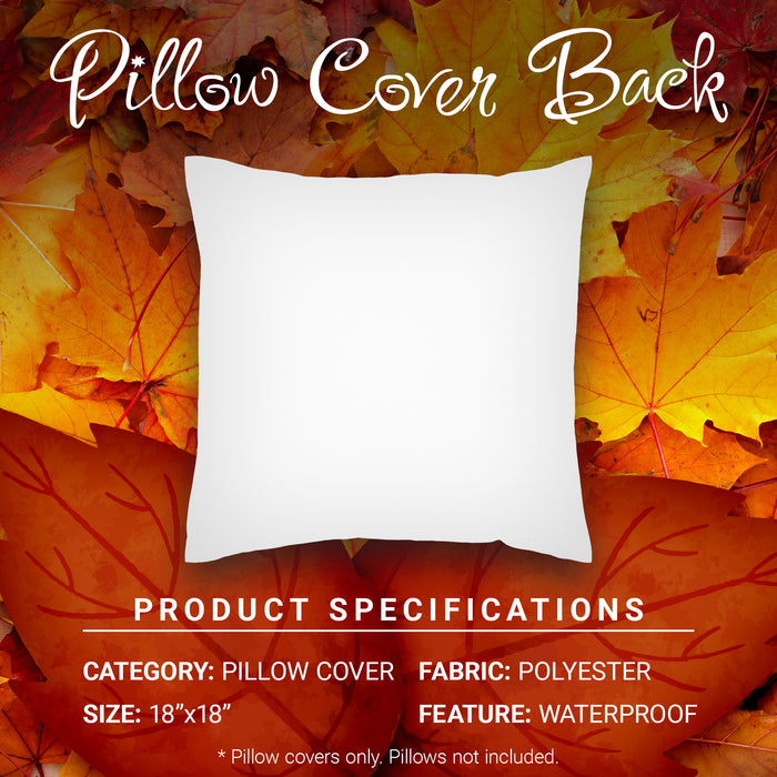 G128 18 x 18 in Fall Pumpkin Oil Painting Style Waterproof Pillow Covers, Set of 4