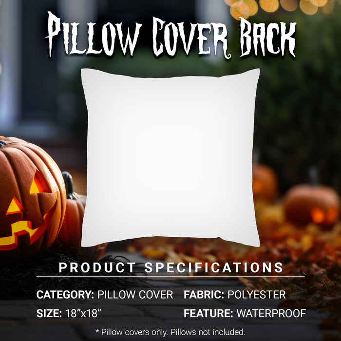 G128 Halloween Decoration Ghost Spooky Waterproof Throw Pillow Covers | 18 x 18 In | Set of 4, Beautiful Cushion Covers for Halloween Sofa Couch Decoration