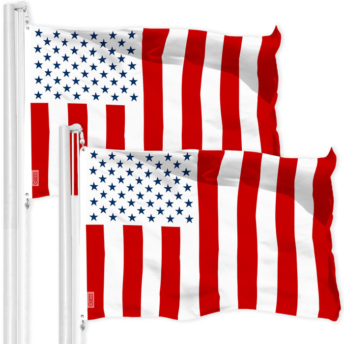 G128 2 Pack: Civil Peace USA Flag | 3x5 Ft | LiteWeave Pro Series Printed 150D Polyester | Indoor/Outdoor, Vibrant Colors, Brass Grommets, Thicker and More Durable Than 100D 75D Polyester