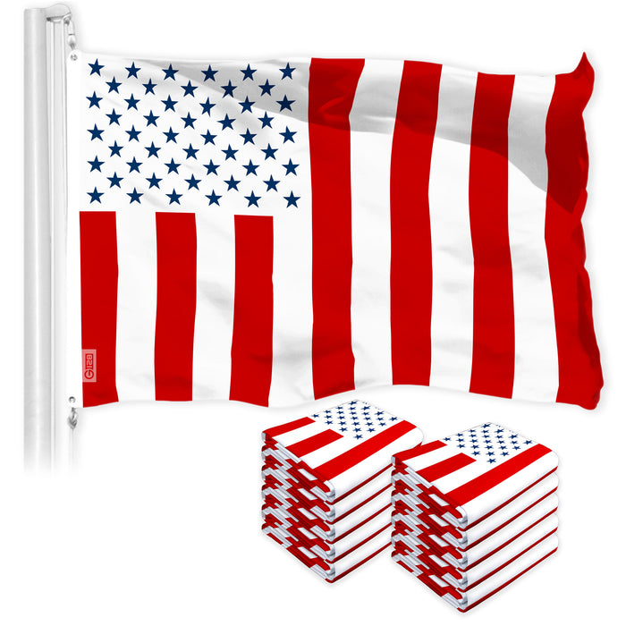 G128 10 Pack: Civil Peace USA Flag | 3x5 Ft | LiteWeave Pro Series Printed 150D Polyester | Indoor/Outdoor, Vibrant Colors, Brass Grommets, Thicker and More Durable Than 100D 75D Polyester