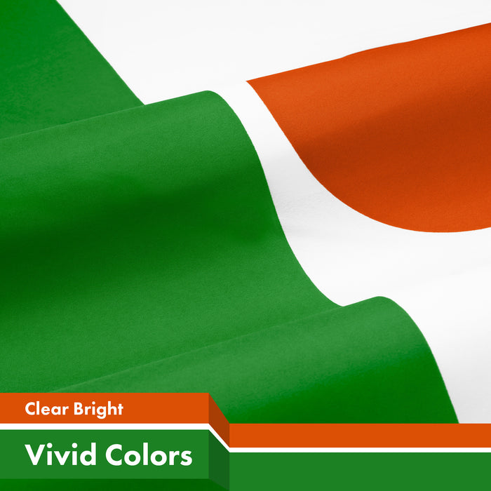 G128 5 Pack: Niger Nigerien Flag | 3x5 Ft | LiteWeave Pro Series Printed 150D Polyester | Country Flag, Indoor/Outdoor, Vibrant Colors, Brass Grommets, Thicker and More Durable Than 100D 75D Polyester