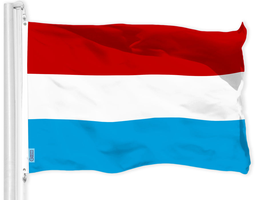 G128 Combo Pack: American USA Flag 3x5 Ft & Luxembourg Luxembourgers Flag | Both LiteWeave Pro Series Printed 150D Polyester, Brass Grommets