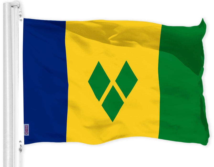 G128 Combo Pack: American USA Flag 3x5 Ft & Saint Vincent and the Grenadines Vincentian Flag | Both LiteWeave Pro Series Printed 150D Polyester, Brass Grommets