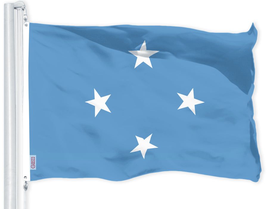 G128 Combo Pack: American USA Flag 3x5 Ft & Micronesia Micronesian Flag | Both LiteWeave Pro Series Printed 150D Polyester, Brass Grommets