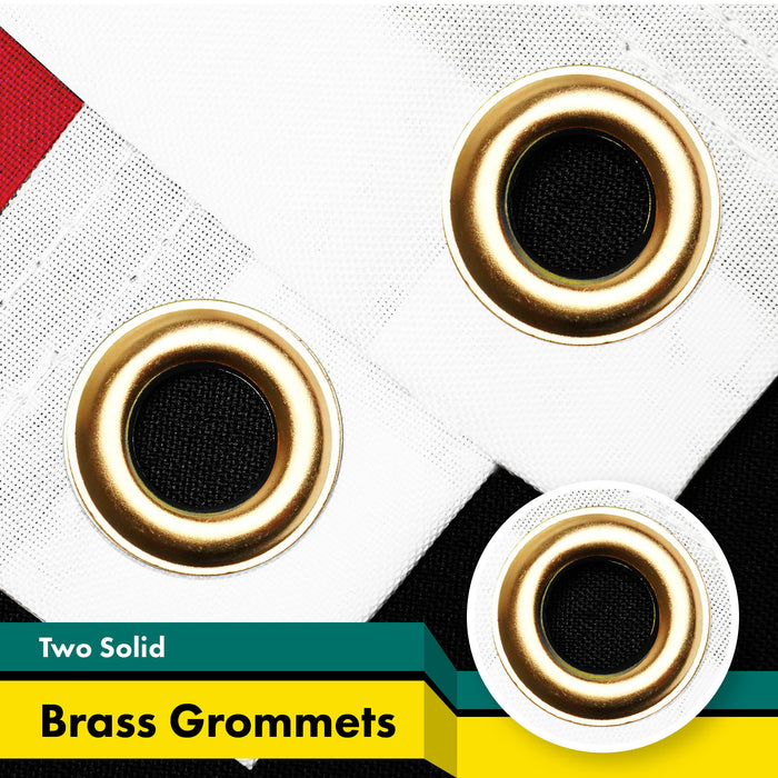 G128 10 Pack: Mozambique Mozambican Flag | 3x5 Ft | LiteWeave Pro Printed 150D Polyester | Country Flag, Indoor/Outdoor, Vibrant Colors, Brass Grommets, Thicker and More Durable Than 100D 75D Poly