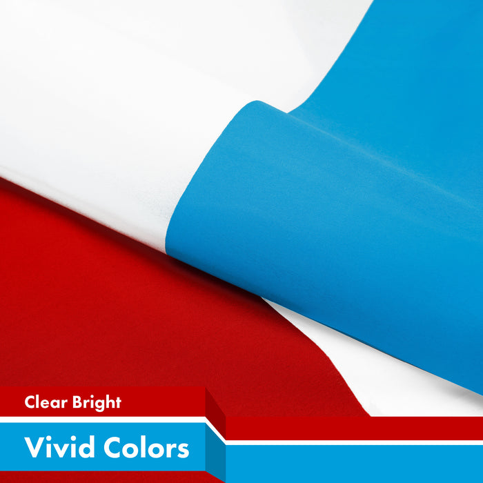 G128 3 Pack: Luxembourg Luxembourgers Flag | 3x5 Ft | LiteWeave Pro Series Printed 150D Polyester | Country Flag, Vibrant Colors, Brass Grommets, Thicker and More Durable Than 100D 75D Polyester