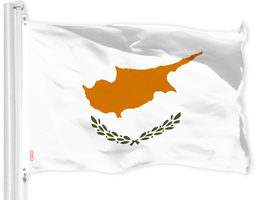 G128 Combo Pack: American USA Flag 3x5 Ft & Cyprus Cypriot Flag | Both LiteWeave Pro Series Printed 150D Polyester, Brass Grommets
