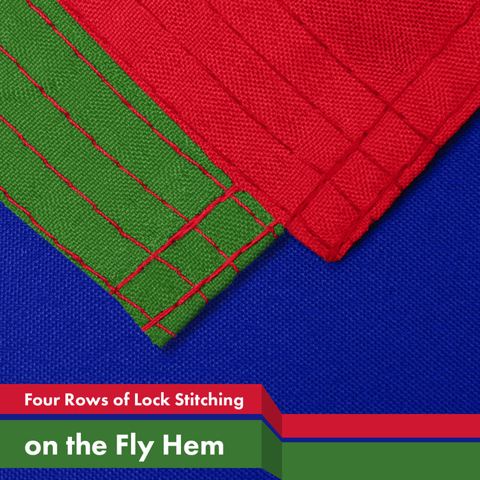 G128 5 Pack: Gambia Gambian Flag | 3x5 Ft | LiteWeave Pro Series Printed 150D Polyester | Country Flag, Indoor/Outdoor, Vibrant Colors, Brass Grommets, Thicker and More Durable Than 100D 75D Polyester