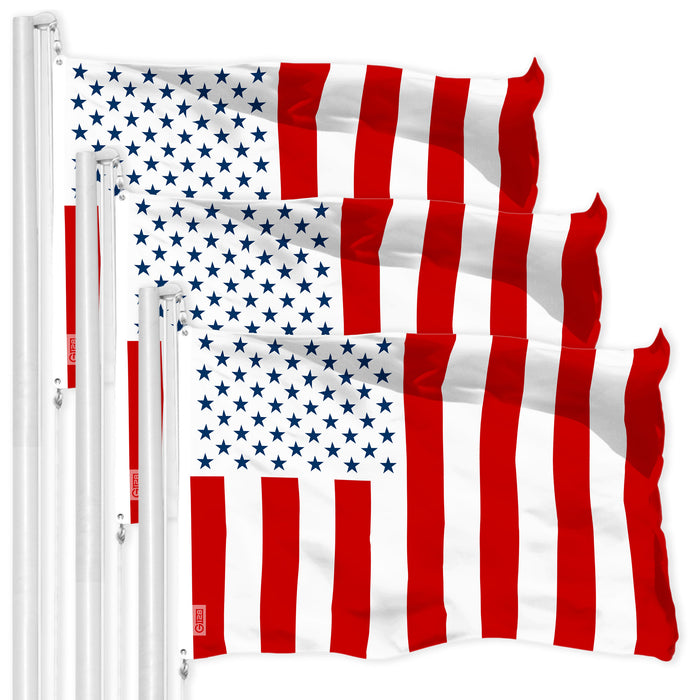G128 3 Pack: Civil Peace USA Flag | 3x5 Ft | LiteWeave Pro Series Printed 150D Polyester | Indoor/Outdoor, Vibrant Colors, Brass Grommets, Thicker and More Durable Than 100D 75D Polyester