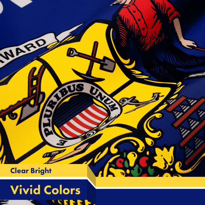 G128 Combo Pack: American USA Flag 3x5 Ft 150D & Wisconsin WI  3x5 Ft 300D | Both LiteWeave Pro Series Printed Poly, Brass Grommets