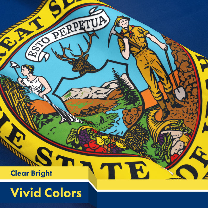 G128 10 Pack: Idaho ID  | 3x5 Ft | LiteWeave Pro Series Printed 150D Polyester | Indoor/Outdoor, Vibrant Colors, Brass Grommets, Thicker and More Durable Than 100D 75D Polyester