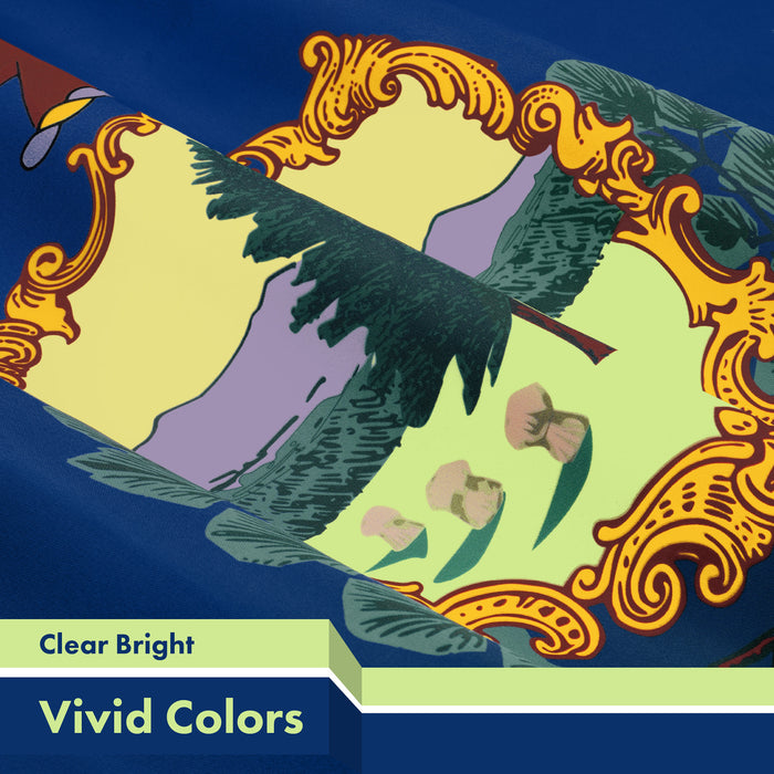 G128 Vermont VT State Flag | 3x5 Ft | LiteWeave Pro Series Printed 300D Polyester | Indoor/Outdoor, Vibrant Colors, Brass Grommets, Thicker and More Durable Than 100D 75D Polyester