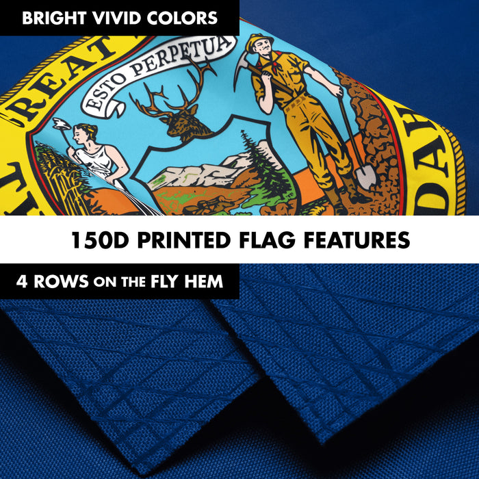G128 Combo Pack: 6 Ft Tangle Free Aluminum Spinning Flagpole (Black) & Idaho ID  3x5 Ft, LiteWeave Pro Series Printed 300D Polyester | Pole with Flag Included