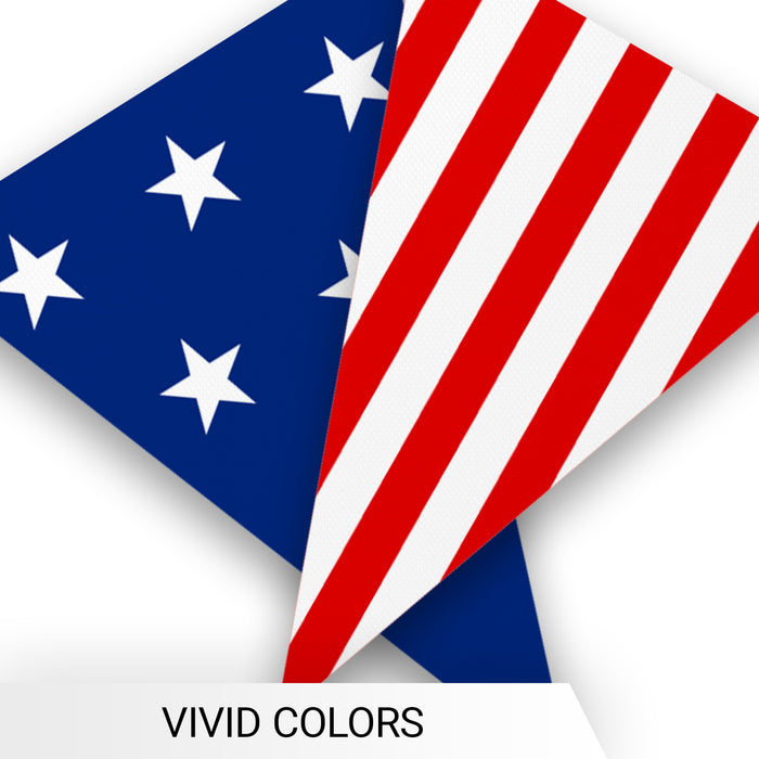 G128 American USA Star & Stripe Pennant Banner | Flag 7 x 8 Inch, Full String 9.8 Feet | Printed 150D Polyester, Decorations For Bar, School, Festival Events Celebration (Total 10 PCS)