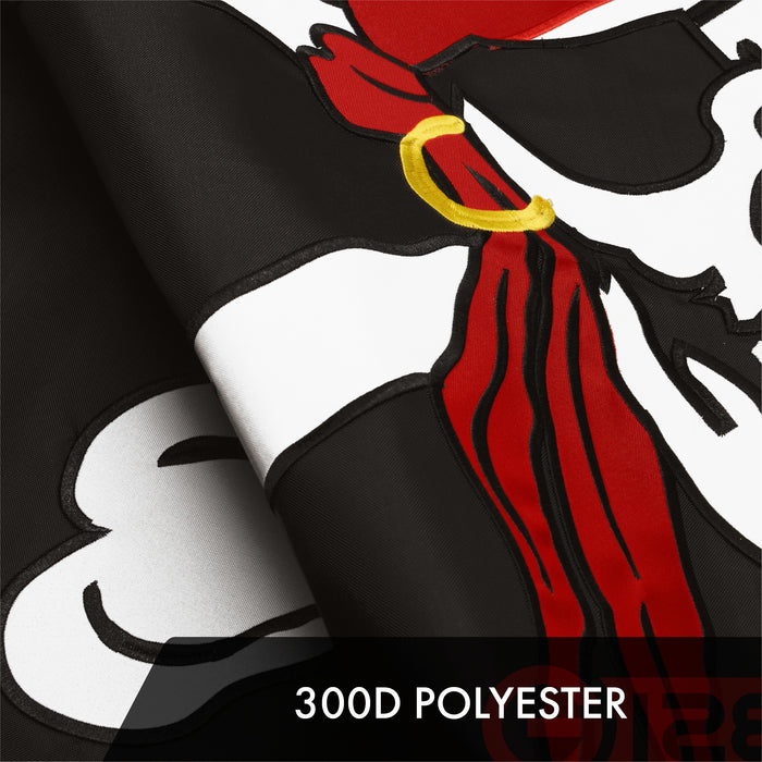 G128 10 Pack: Pirate Jolly Roger Red Head Scarf Flag | 3x5 Ft | ToughWeave Series Embroidered 300D Polyester | Novelty Flag, Embroidered Design, Indoor/Outdoor, Brass Grommets