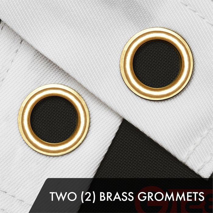 G128 Combo Pack: American USA Flag 2.5x4 Ft & Pirate Jolly Roger Bones Flag 2.5x4 Ft | Both ToughWeave Series Embroidered 300D Polyester, Embroidered Design, Indoor/Outdoor, Brass Grommets