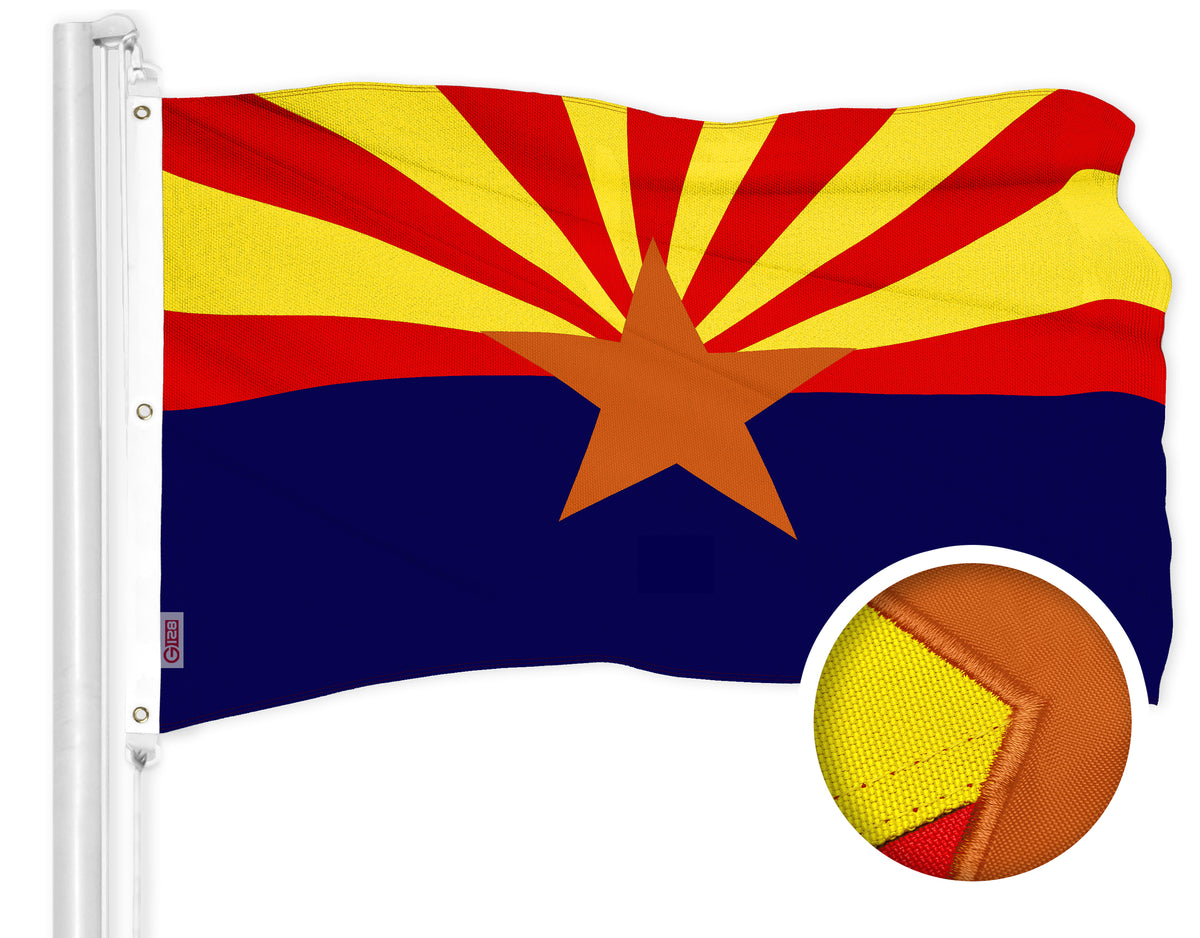 Az Rapper Flag G128 Arizona AZ State Flag | 6x10 Ft | ToughWeave Series Embroidered 6 ...