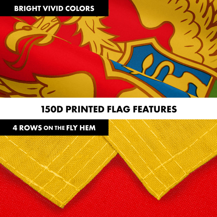 G128 Combo Pack: 6 Ft Tangle Free Aluminum Spinning Flagpole (Black) & Montenegro Montenegrin Flag 3x5 Ft, LiteWeave Pro Series Printed 150D Polyester | Pole with Flag Included