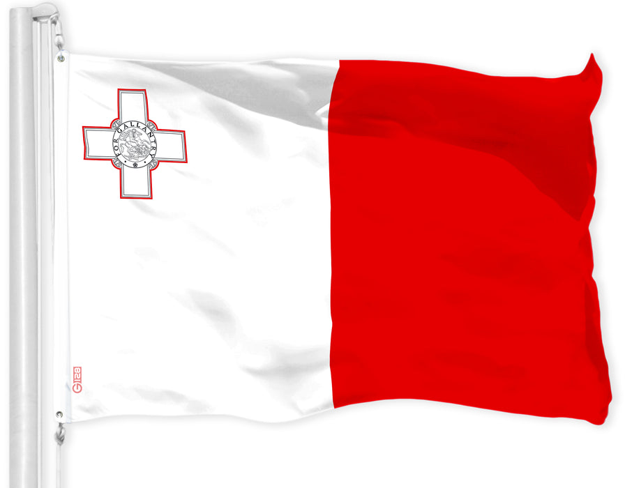 G128 Combo Pack: American USA Flag 3x5 Ft & Malta Maltese Flag 3x5 Ft | Both LiteWeave Pro Series Printed 150D Polyester, Brass Grommets
