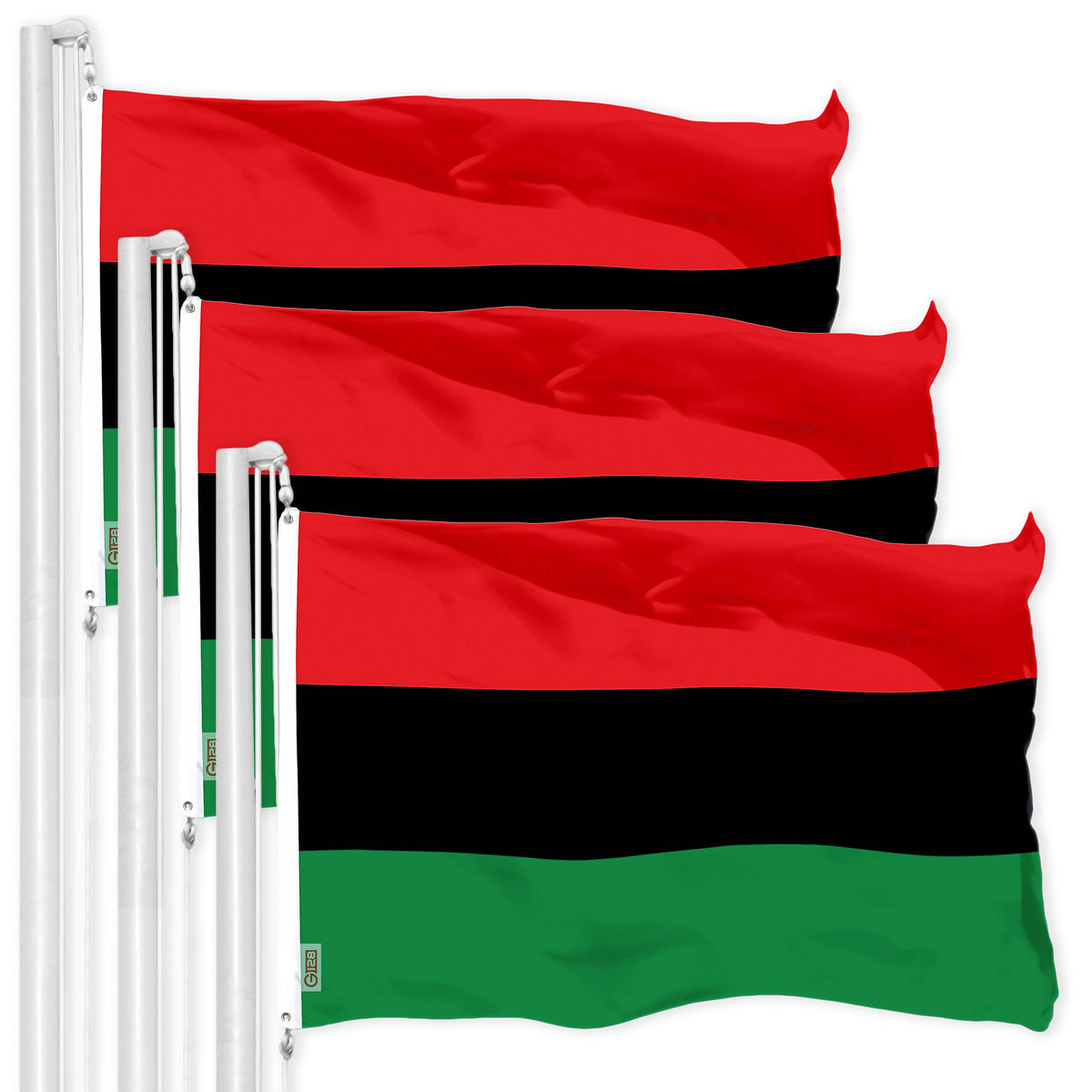 G128 3 Pack: Pan African Flag | 3x5 Ft | LiteWeave Pro Series