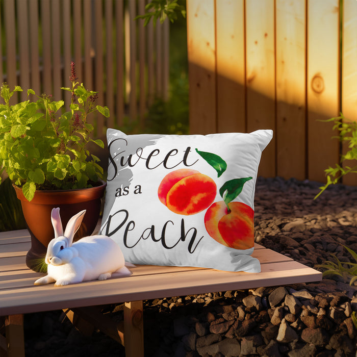 G128 Spring Decoration Farmhouse Peach Home Waterproof Throw Pillow | 18 x 18 in | Set of 4, Beautiful Cushion Covers for Spring Sofa Couch Decoration, Pillow Insert Included