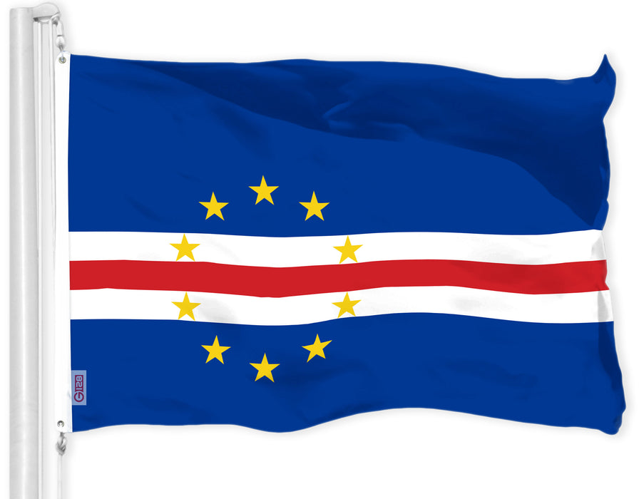 G128 Cape Verde Cape Verdean | 3x5 Ft | LiteWeave Pro Series Printed 150D Polyester | Country Flag, Indoor/Outdoor, Vibrant Colors, Brass Grommets