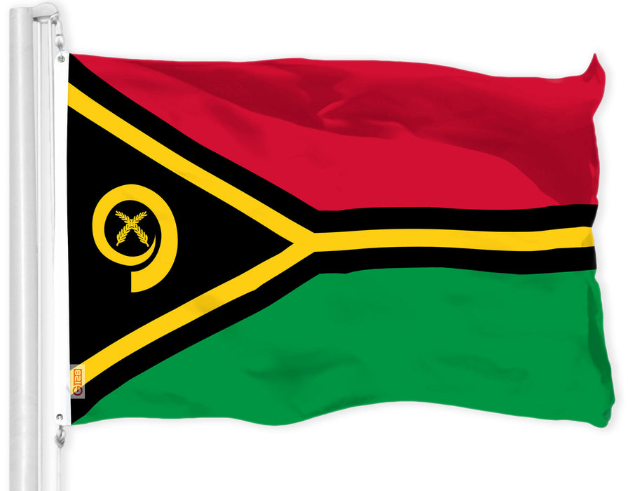 G128 Vanuatu Vanuatuan | 3x5 Ft | LiteWeave Pro Series Printed 150D Polyester | Country Flag, Indoor/Outdoor, Vibrant Colors, Brass Grommets