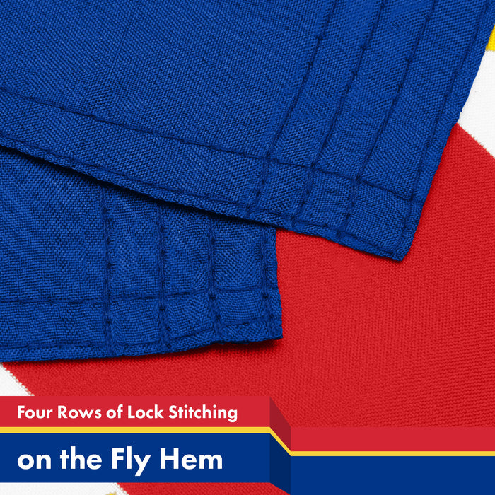 G128 2 Pack: Cape Verde Cape Verdean Flag | 3x5 Ft | LiteWeave Pro Series Printed 150D Polyester | Country Flag, Indoor/Outdoor, Vibrant Colors, Brass Grommets