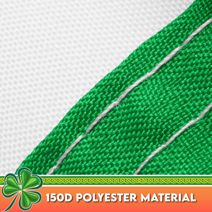 G128 10 Pack: Ireland Irish Shamrock Pleated Fan Flag | 1.5x3 Ft | Printed 150D Polyester | St. Patrick's Day Decor, Indoor/Outdoor, Vibrant Colors, Brass Grommets