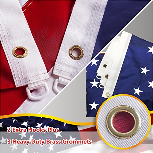 American Flag 300D Embroidered Polyester 6x10 Ft