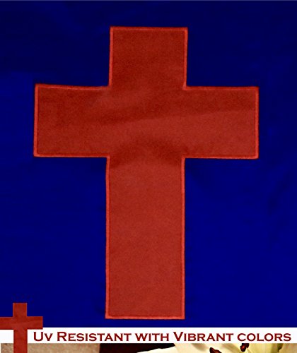 Christian Religious Cross Flag 210D Embroidered Polyester 3x5 Ft