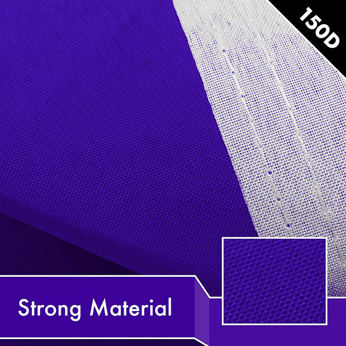 G128 Solid Violet Color Flag | 3x5 feet | Printed 150D, Indoor/Outdoor, Vibrant Colors, Brass Grommets, Quality Polyester, Much Thicker More Durable Than 100D 75D Polyester
