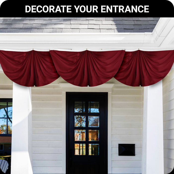G128 3 Pack: Solid Burgundy Color Pleated Fan Flag | 3x6 Ft | Printed 150D Polyester | Color Fan Flag Decoration, Indoor/Outdoor, Vibrant Colors, Brass Grommets
