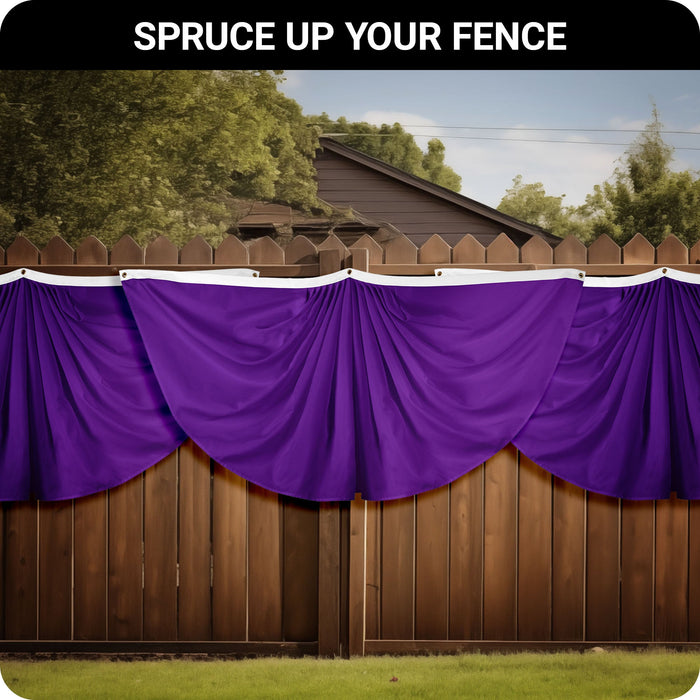 G128 3 Pack: Solid Purple Color Pleated Fan Flag | 3x6 Ft | Printed 150D Polyester | Color Fan Flag Decoration, Indoor/Outdoor, Vibrant Colors, Brass Grommets