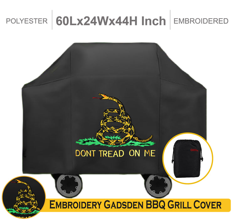Dont Tread On Me (Gadsden) Grill Cover Embroidered 60 Inch