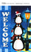 Home Decorative Christmas Garden Flag 150D Printed Polyester: Welcome Quote with Penguins 12x18 Inch