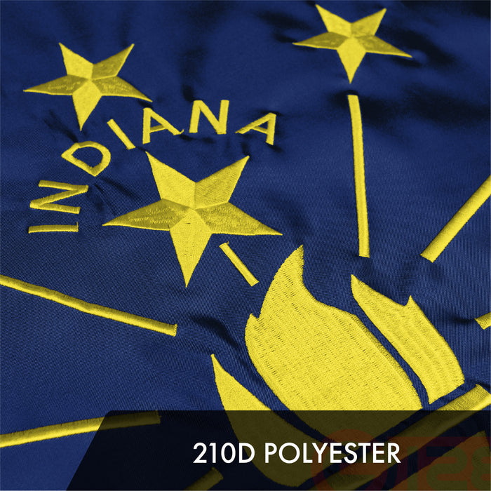 G128 5 Pack: Indiana IN  | 4x6 Ft | ToughWeave Series Embroidered 300D Polyester | Embroidered Design, Indoor/Outdoor, Brass Grommets